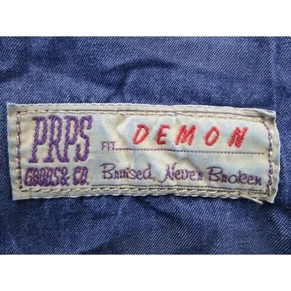 PRPS Jeans Mens 34x34 Blue‎ Demon Fit Button Fly Dark Denim Distressed E72B102P